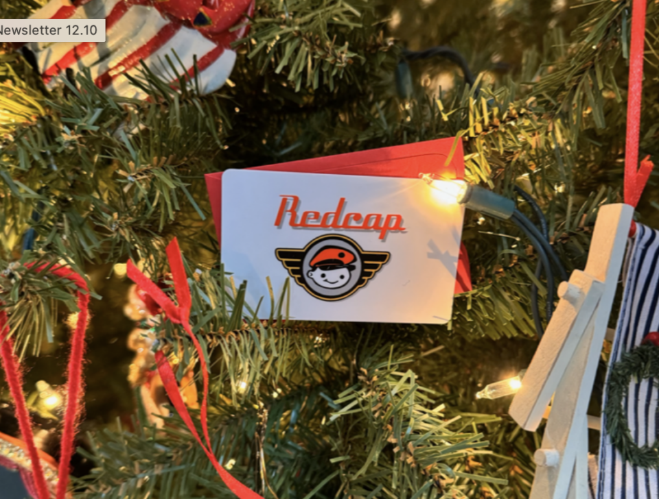 Christmas tree with Redcap card decoration