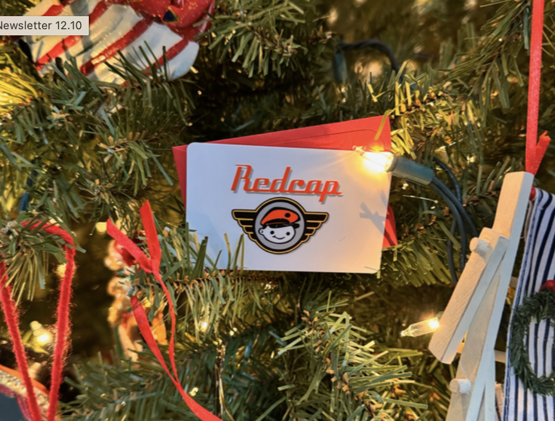 Christmas tree with Redcap card decoration