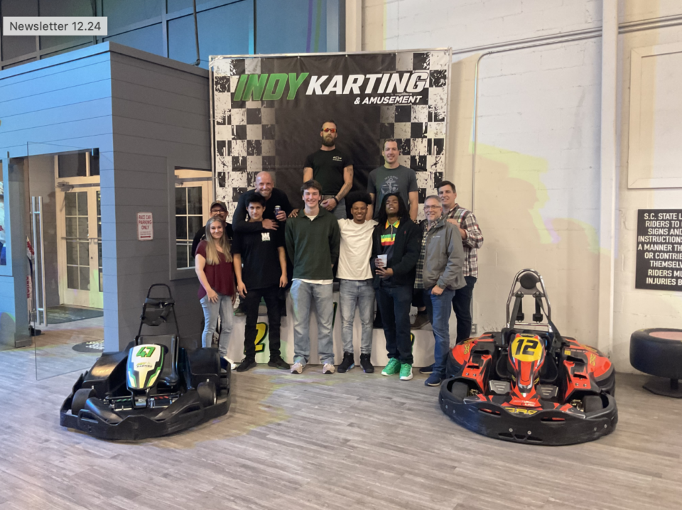Group posing at Indy Karting and Amusement center.
