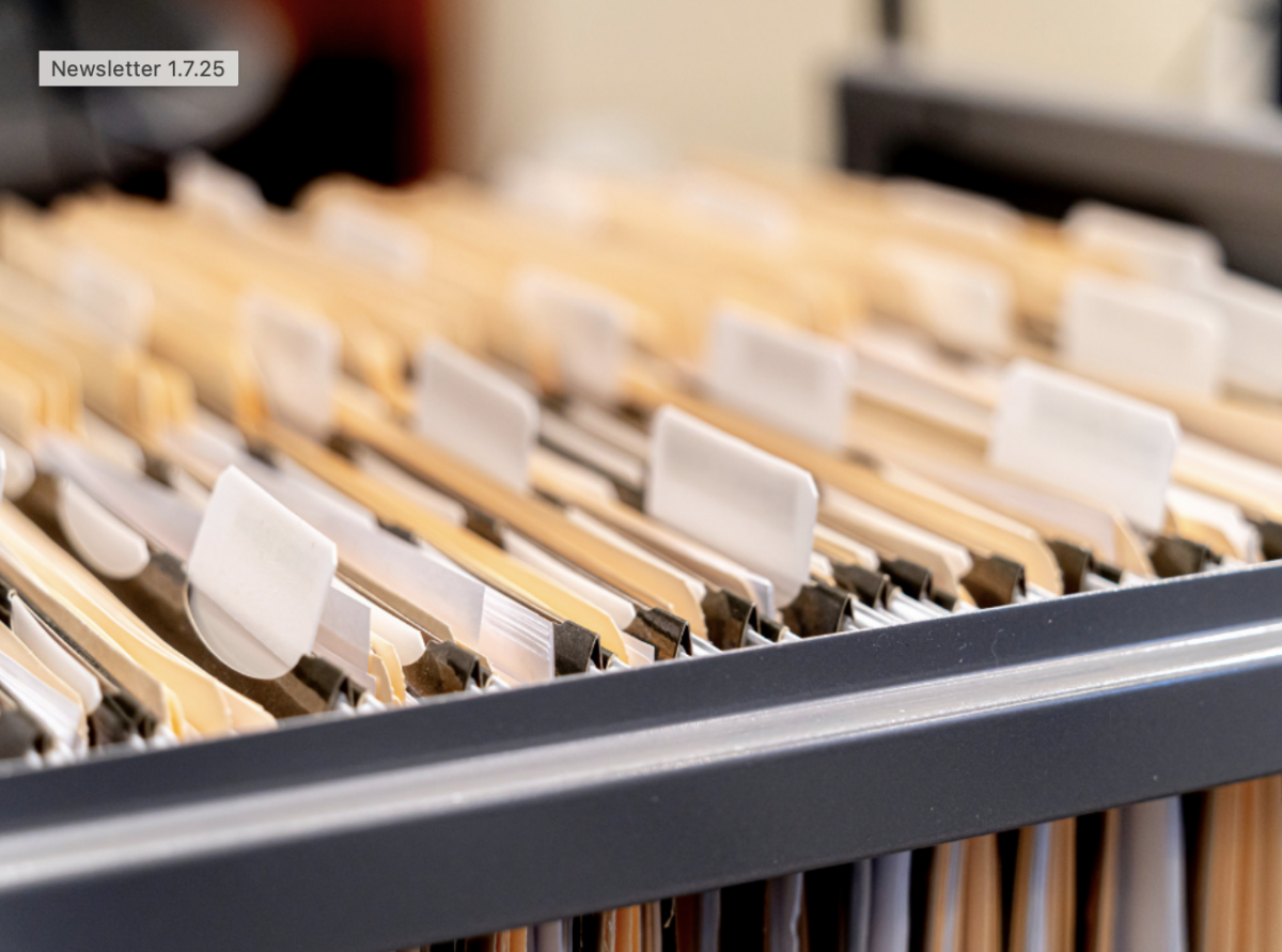 Organized file folders in a drawer